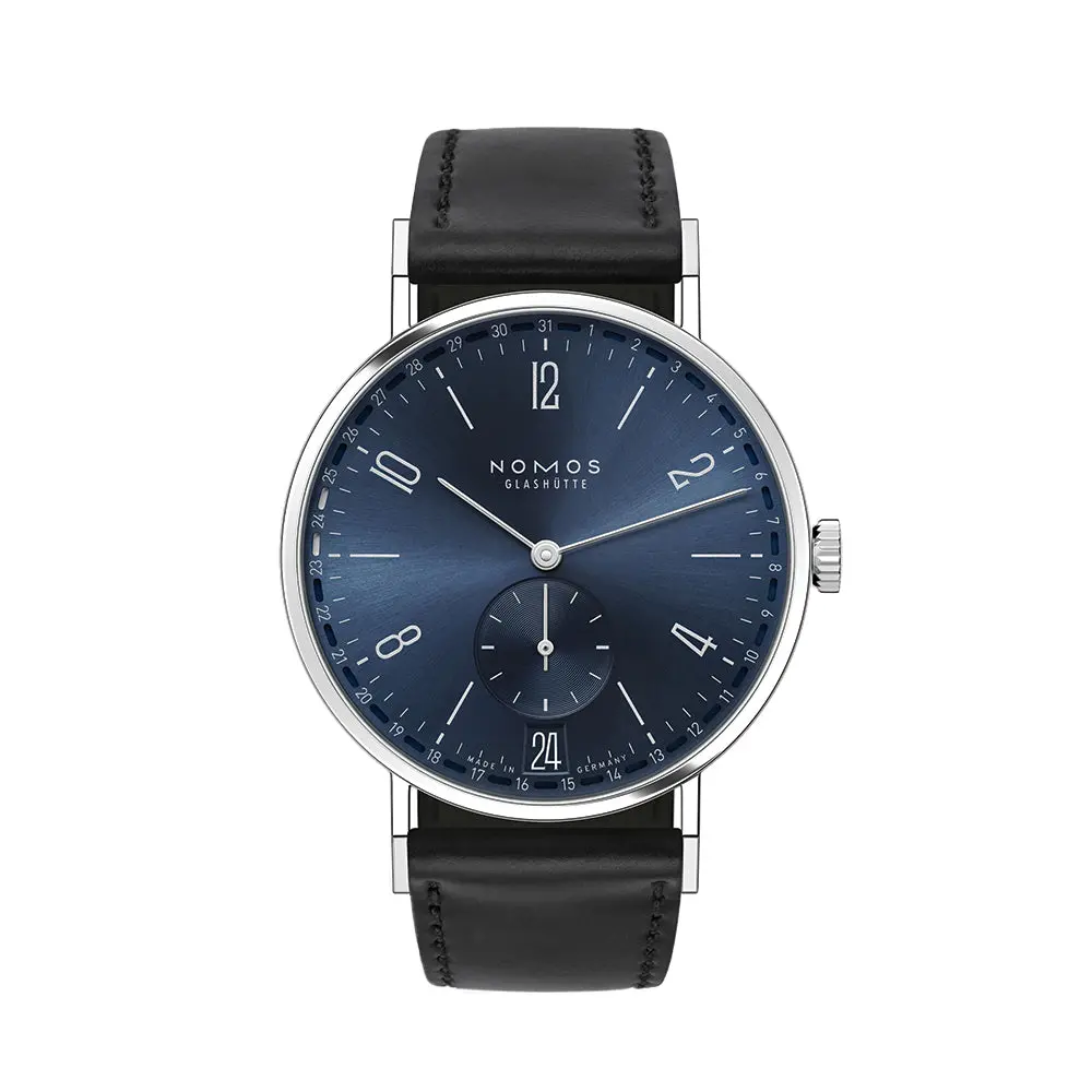 Tangente 2Date 37.5Mm - Blue On Leather Strap 1