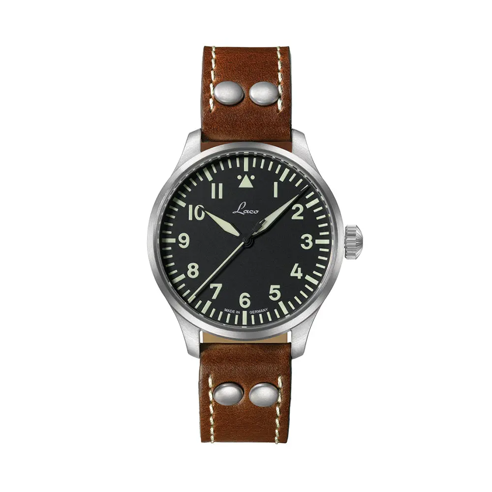 Pilot Watch Basic Augsburg 39Mm - Black On Leather Strap 1