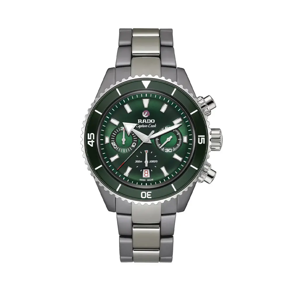 Captain Cook Automatic Chronograph 43Mm - Green On Bracelet 1