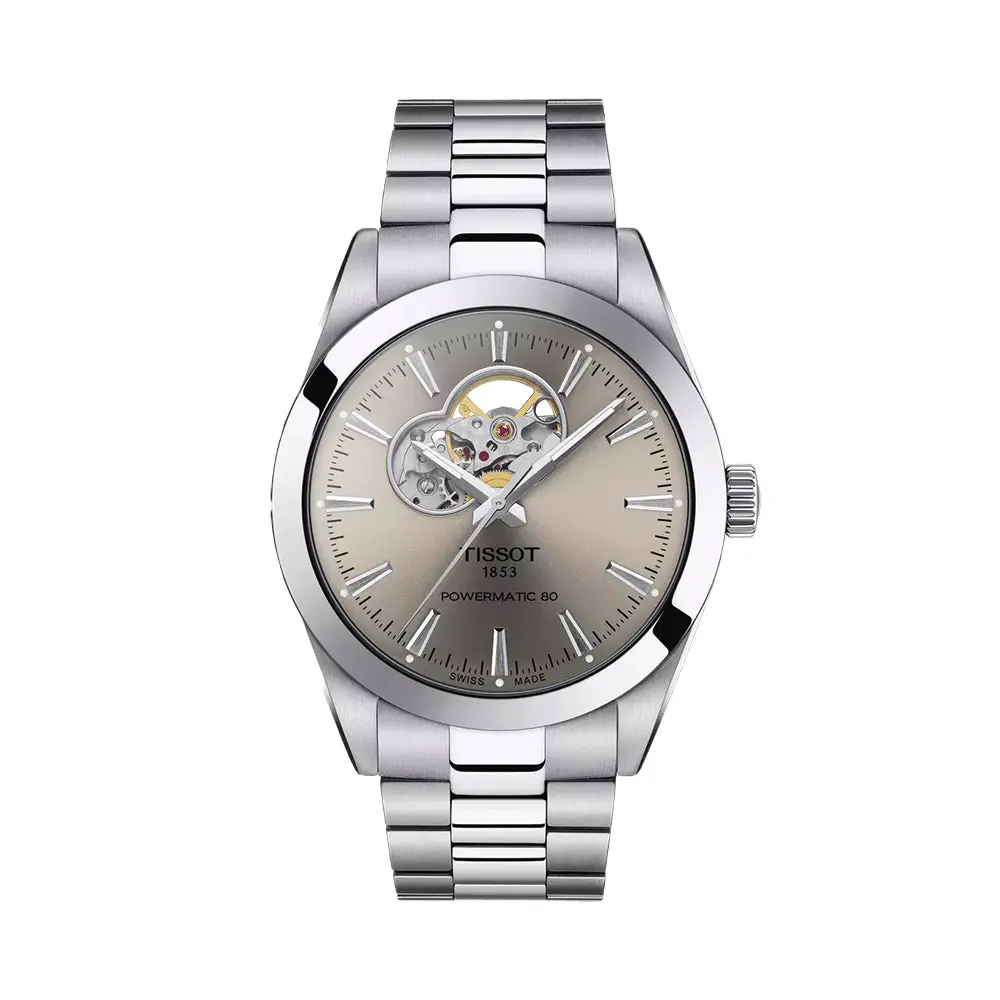 Gentleman Powermatic 80 Open Heart 40Mm - Silver On Bracelet 1