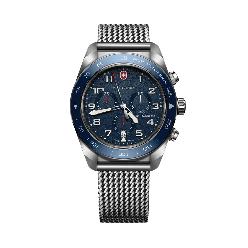Swiss Army Chrono Quartz 42Mm - Blue On Bracelet 1