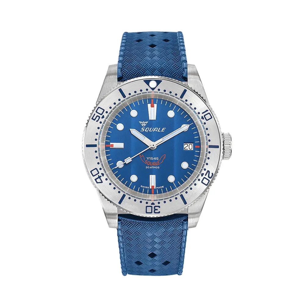 1545 Steel 40Mm - Blue On Rubber Strap 1