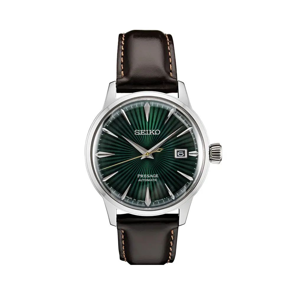 Srpd37 Presage Cocktail Time 40.5Mm - Green On Leather Strap 1