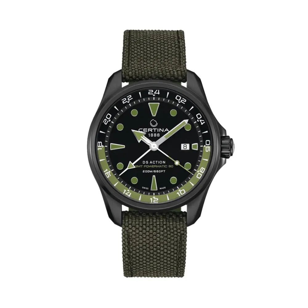 Ds Action Gmt Powermatic 80 43Mm - Black And Green On Bracelet 1