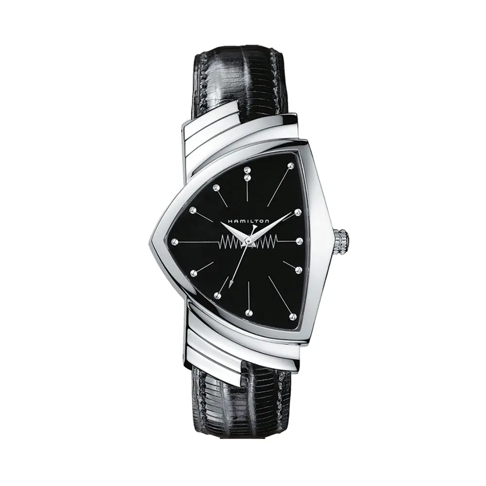 Ventura Quartz 32Mm X 50Mm - Black On Leather Strap 1