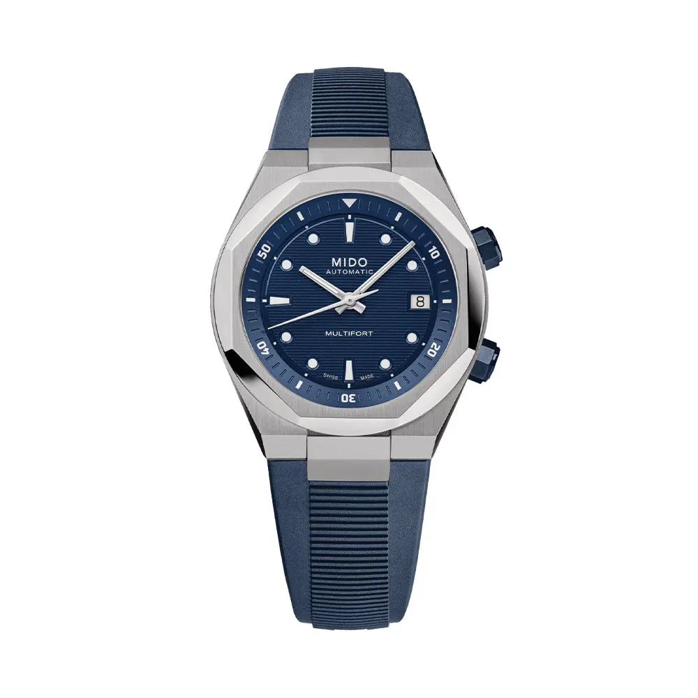 Multifort 8 Two Crowns Automatic 40Mm - Blue On Rubber Strap 1