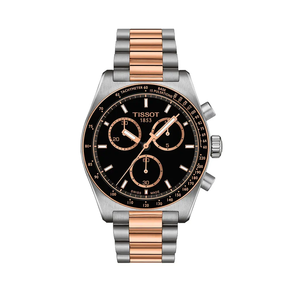 Pr516 Quartz Chronograph Rose Gold Pvd 40Mm - Black On Two-Toned Bracelet 1