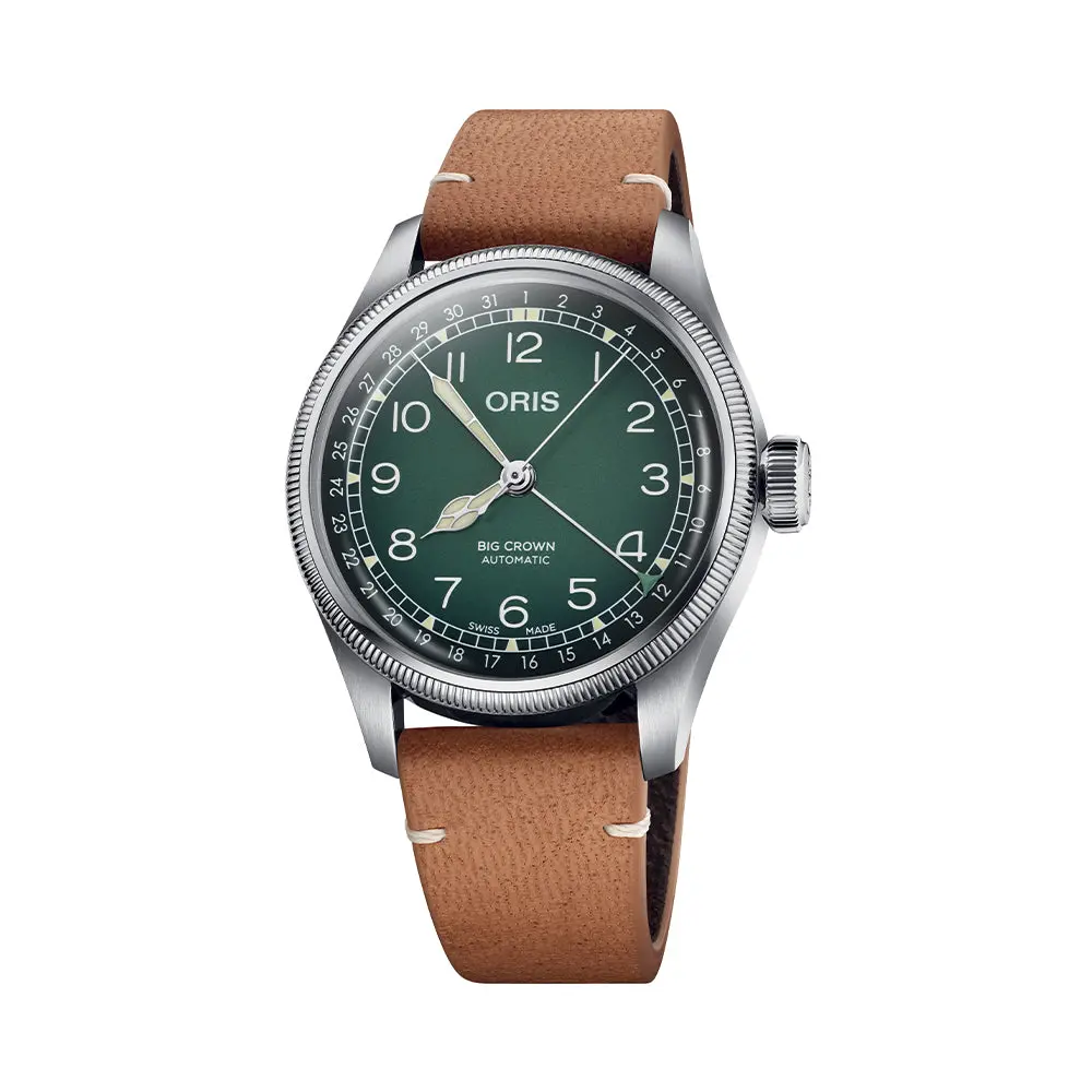 Big Crown X Cervo Volante 38Mm - Green On Leather Strap 1