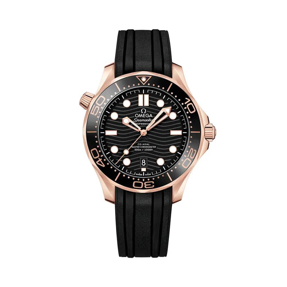 Seamaster Diver 300M Sedna™ Gold 42Mm - Black On Rubber Strap 1