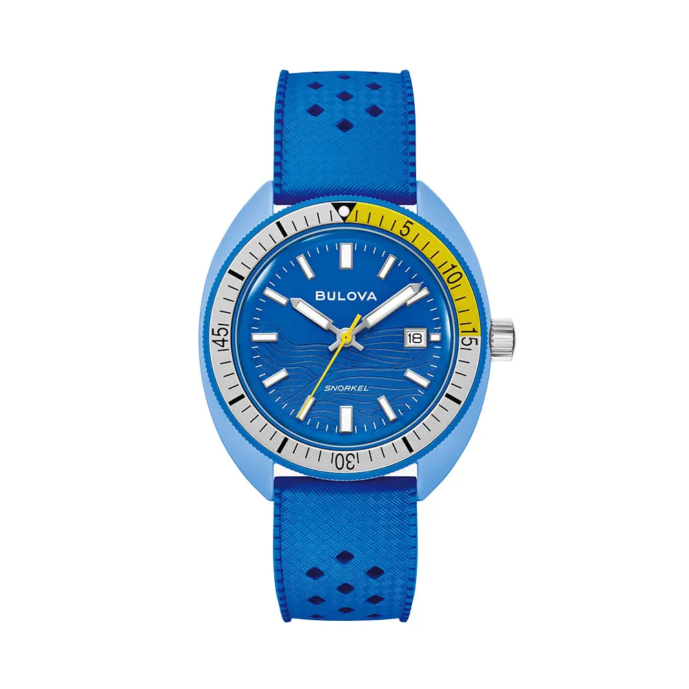 Snorkel Blue Tang Fish 41Mm - Blue On Rubber Strap 1