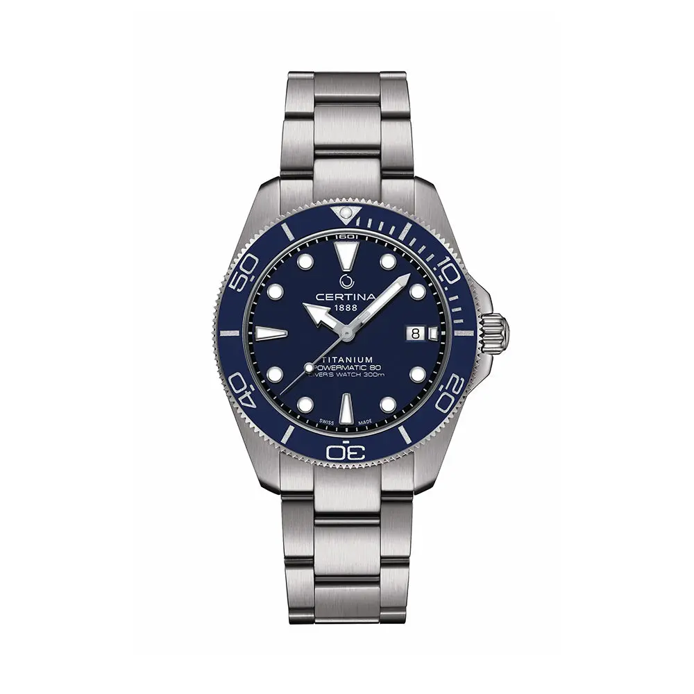 Ds Action Diver "New Ds Concept Extreme Shock Resistance" Titanium 40.5Mm - Blue On Bracelet 1