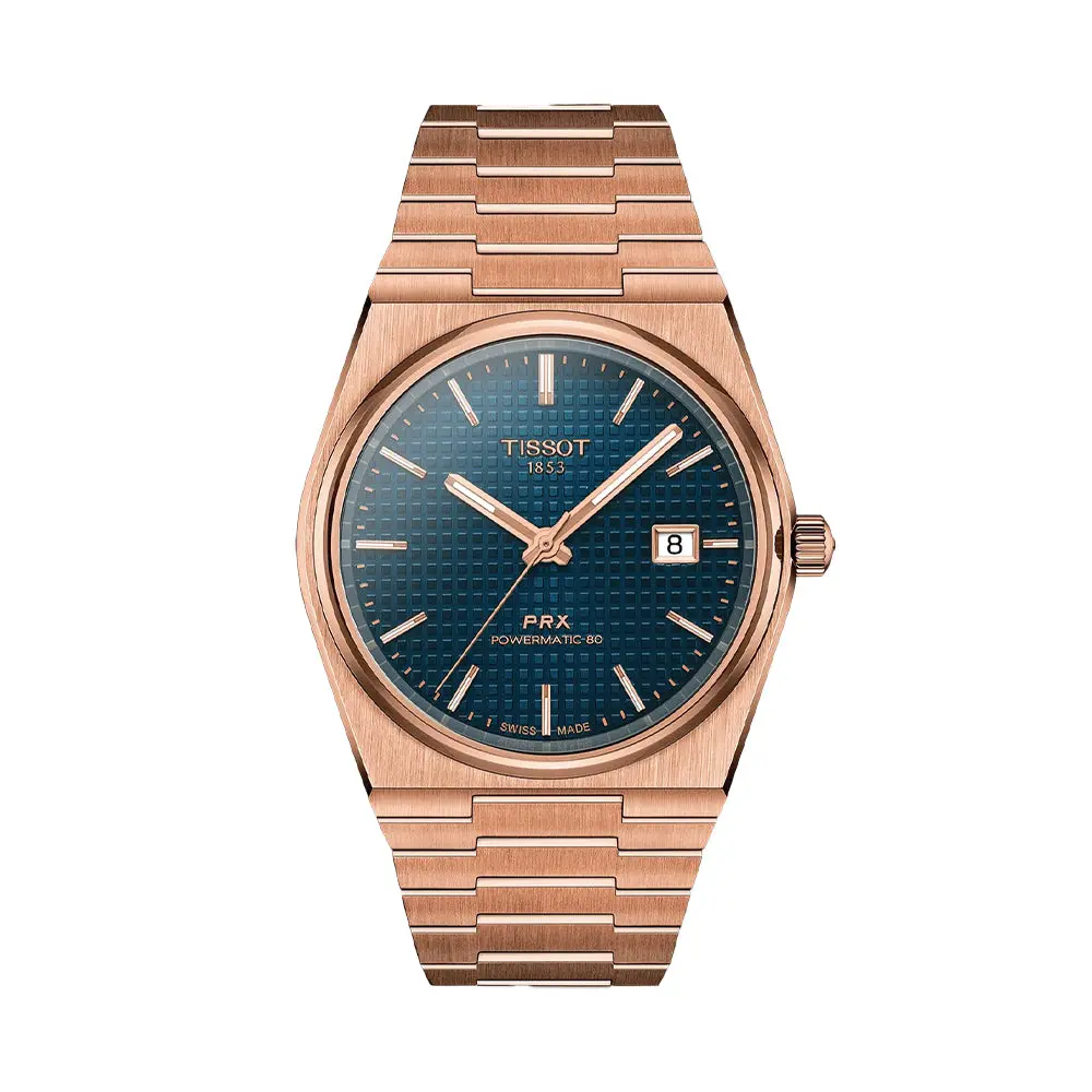 Prx Powermatic 80 Rose Gold 40Mm - Blue On Bracelet 1