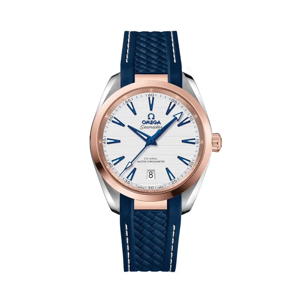 Seamaster Aqua Terra 150M Steel And Sedna™ Gold 38Mm - Silver On Rubber Strap 1