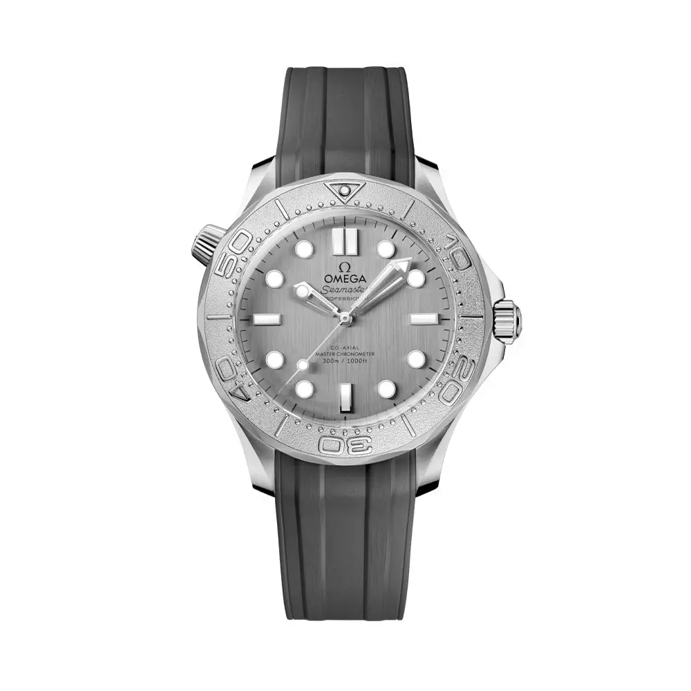 Seamaster Diver 300M Titanium Bezel 42Mm - Grey On Rubber Strap 1