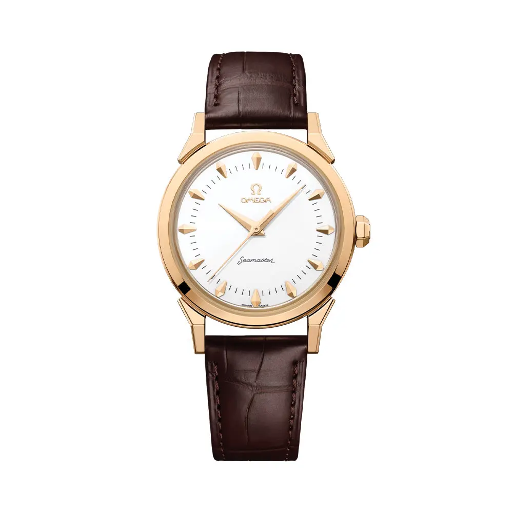 Seamaster Heritage Milano Cortina 2026 Moonshine‚Ñ¢ Gold 37Mm - White On Leather Strap 1