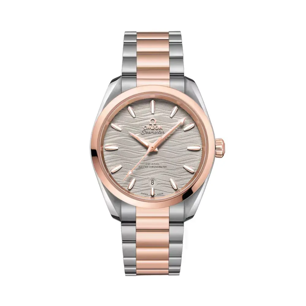 Seamaster Aqua Terra 150M Steel And Sedna™ Gold 38Mm - Grey On Bracelet 1