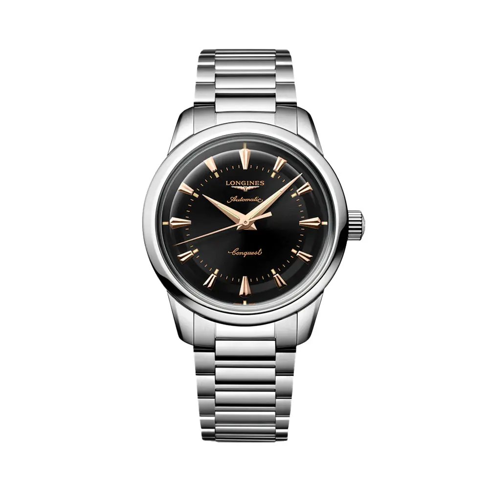 Conquest Heritage 38Mm - Black On Bracelet 1