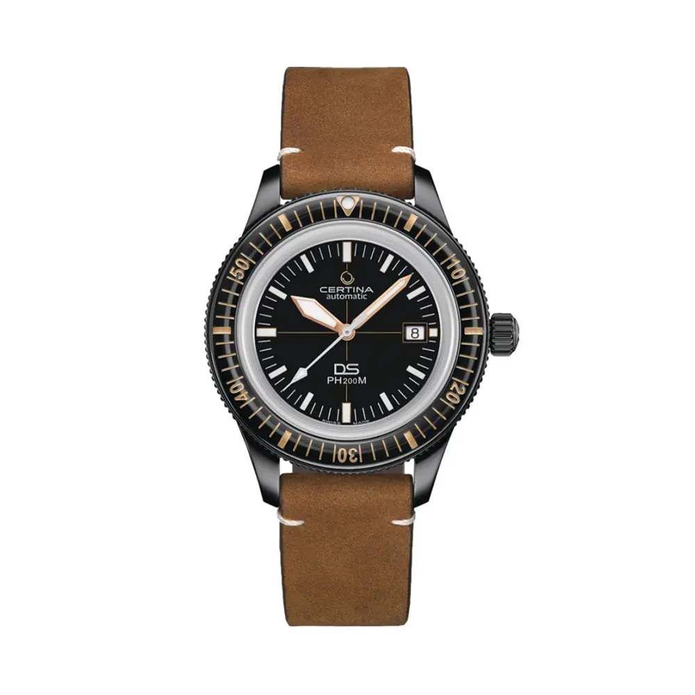 Ds Ph200m Pvd 42.8Mm - Black On Leather Strap 1