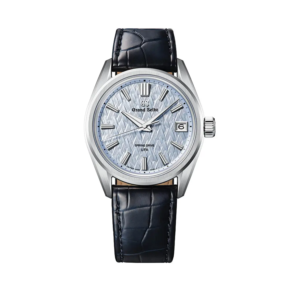 Slgb001 Evolution 9 Spring Drive Ufa Platinum 950 37Mm - Light Blue On Leather Strap 1