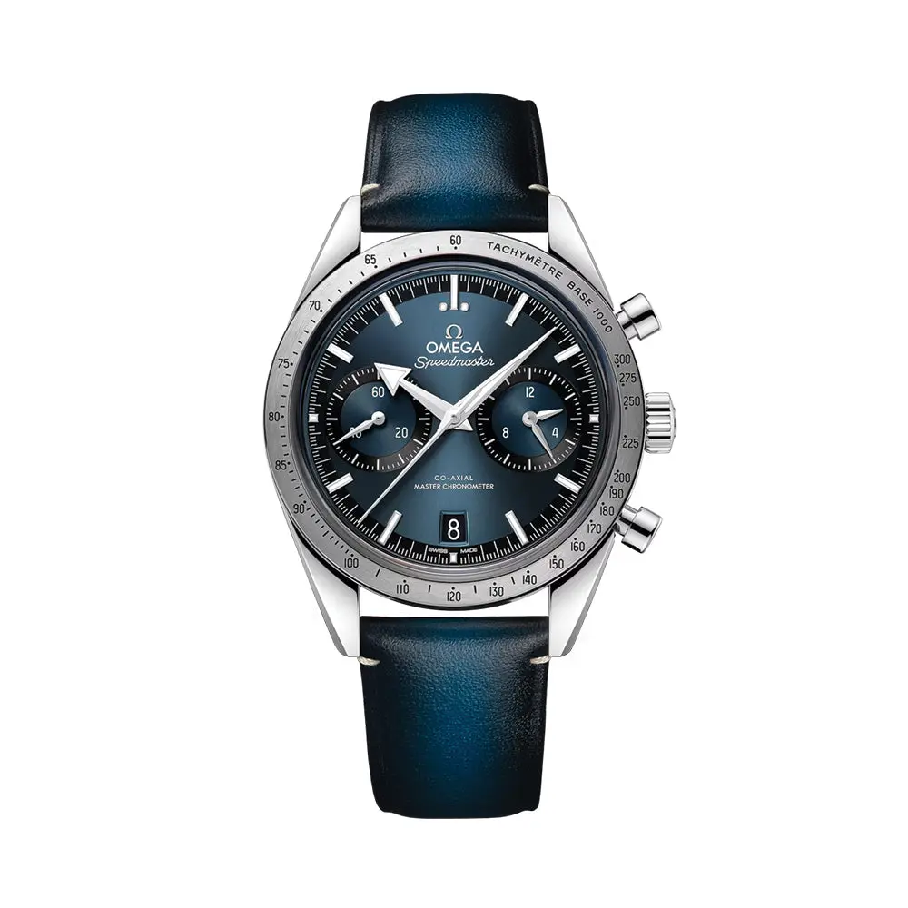 Speedmaster '57 40.5Mm - Blue On Leather Strap 1