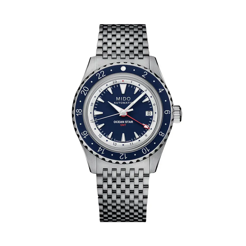 Ocean Star "Shark Tooth" Special Edition Gmt 40.5Mm - Blue On Bracelet W/ Additional Fabric Strap 1