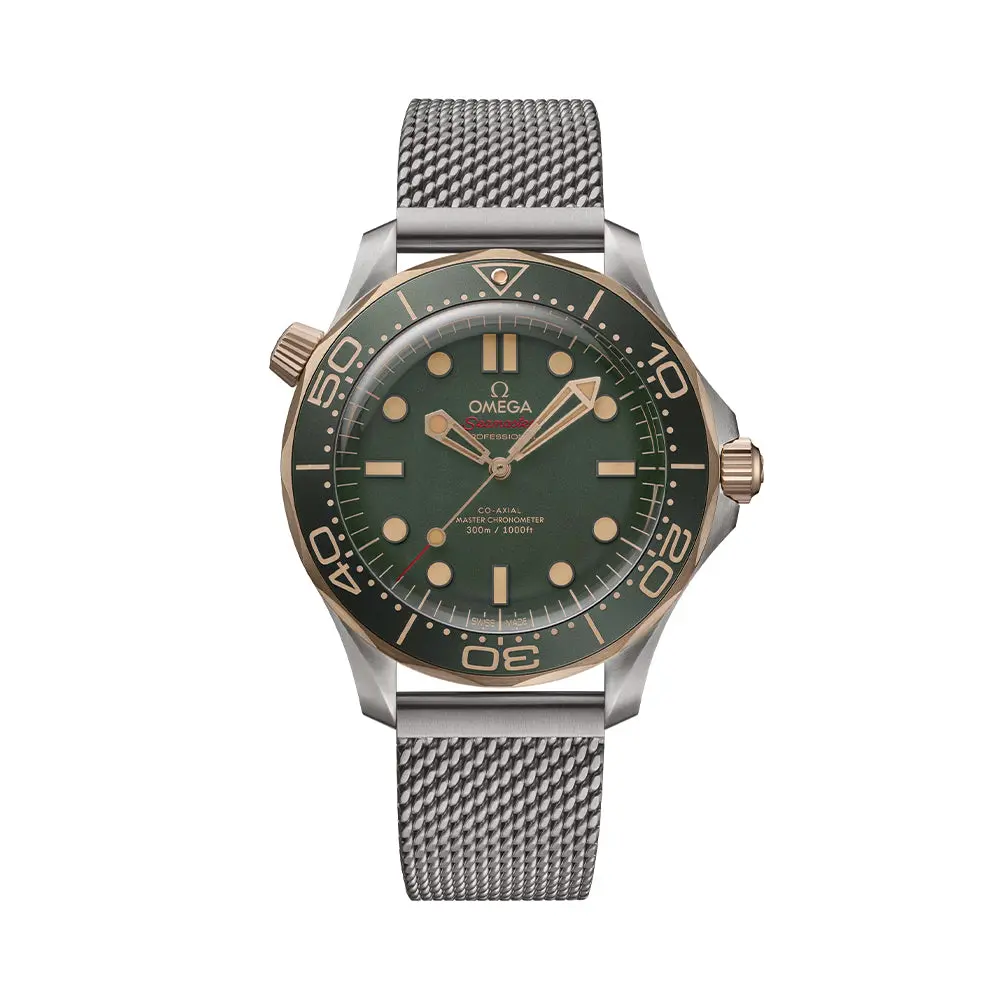 Seamaster Diver 300M Titanium And Bronze Gold 42Mm - Green On Bracelet 1