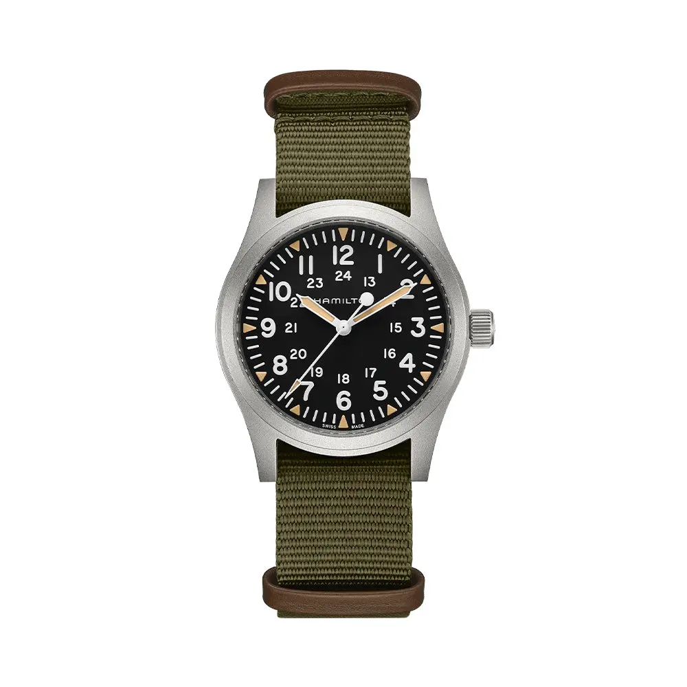 Khaki Field Mechanical 42Mm - Black On Textile Strap 1