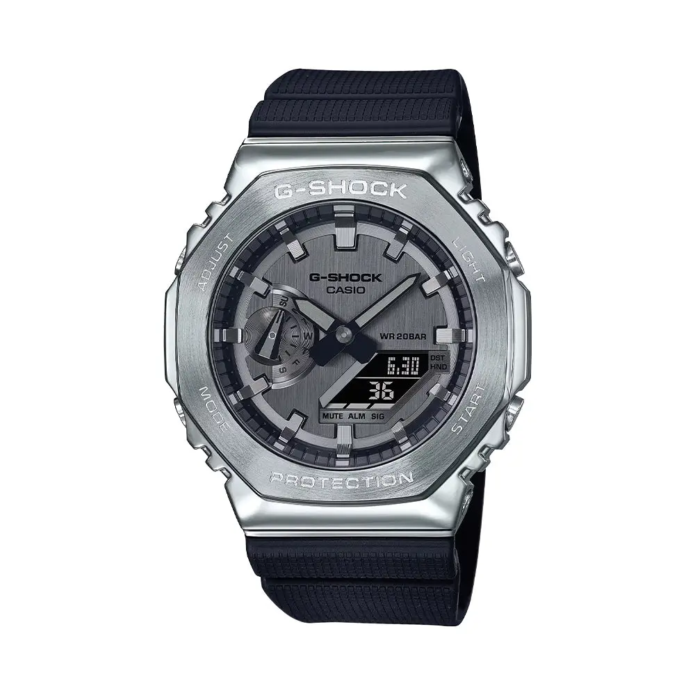 Gm2100-1A 44.4Mm - Grey On Rubber Strap 1