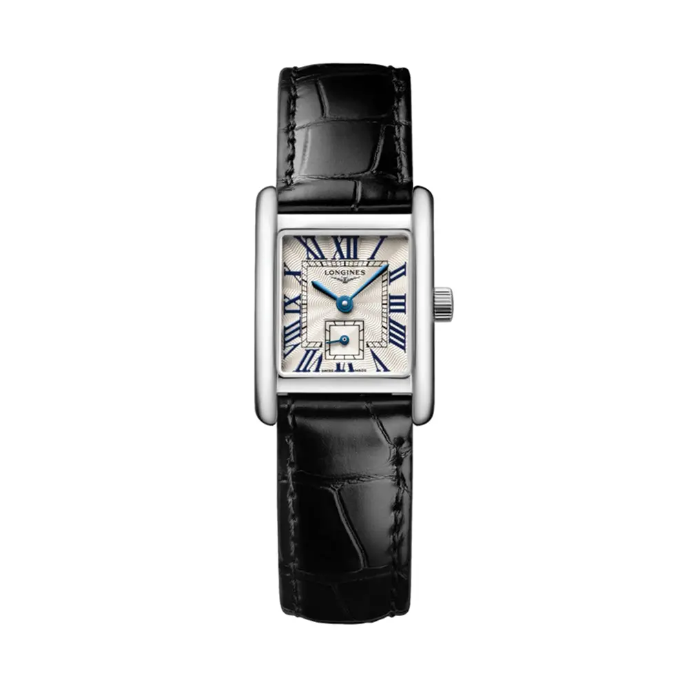 Mini Dolcevita 29Mm - Silver "Fliniqué" On Leather Strap 1
