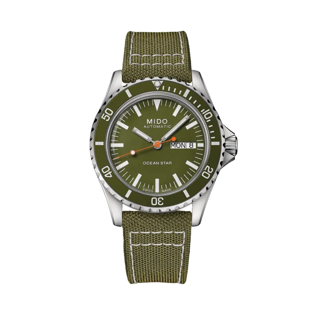 Ocean Star Tribute 40.5Mm - Green On Fabric Strap 1