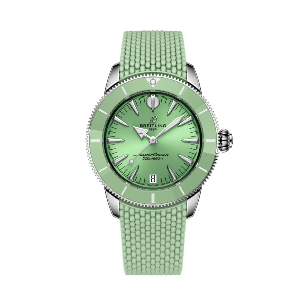 Superocean Heritage Automatic 36Mm - Mint Green On Rubber Strap 1
