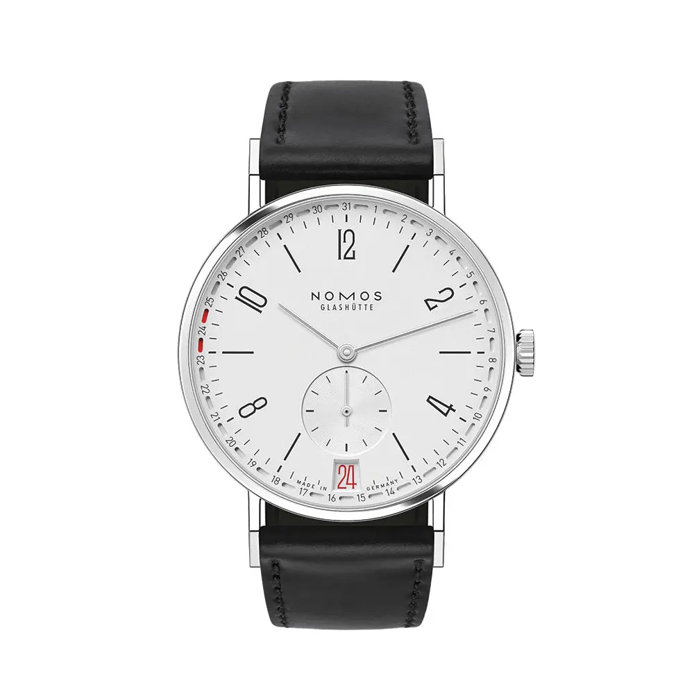 Tangente 2Date 37.5Mm - Silver On Leather Strap 1