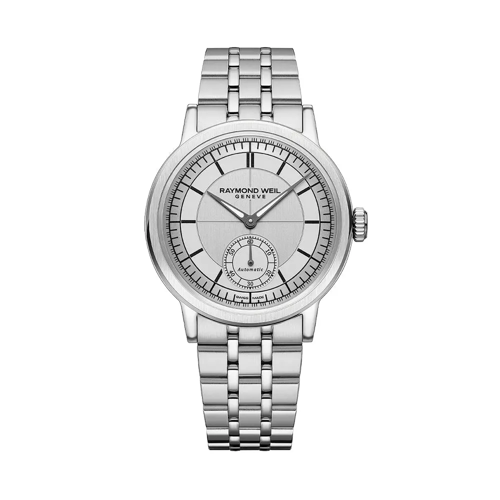Millesime Men's Automatic Small Seconds Sector Dial 39.5Mm - Silver On Bracelet 1