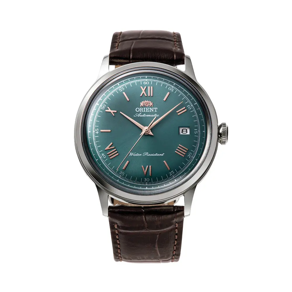 Bambino Version 2 40.5Mm - Green On Leather Strap 1