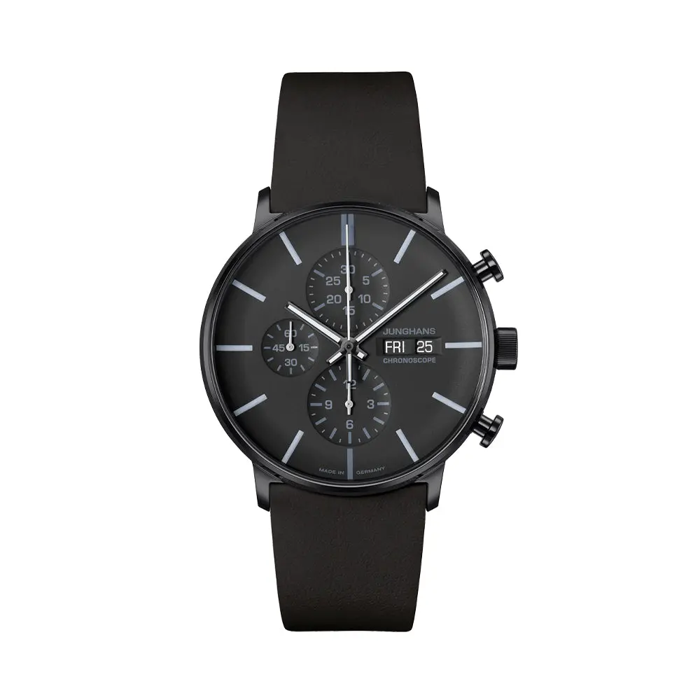 Form A Chronoscope Date English 42Mm - Black On Leather Strap 1