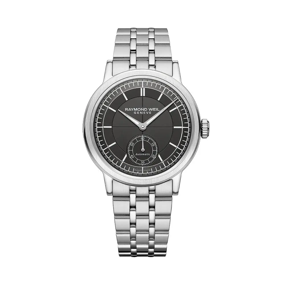 Millesime Men's Automatic Small Seconds Sector Dial 39.5Mm - Grey On Bracelet 1