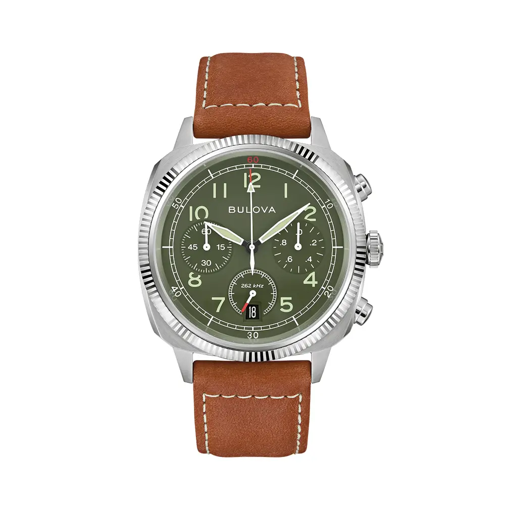 Military Vwi Special Edition Quartz 42.5Mm - Green On Leather Strap 1