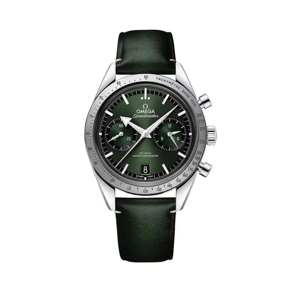 Speedmaster '57 40.5Mm - Green On Leather Strap 1