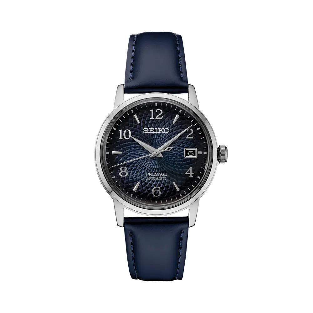 Srpe43 Presage Cocktail Time Automatic 38.5Mm - Blue On Leather Strap 1