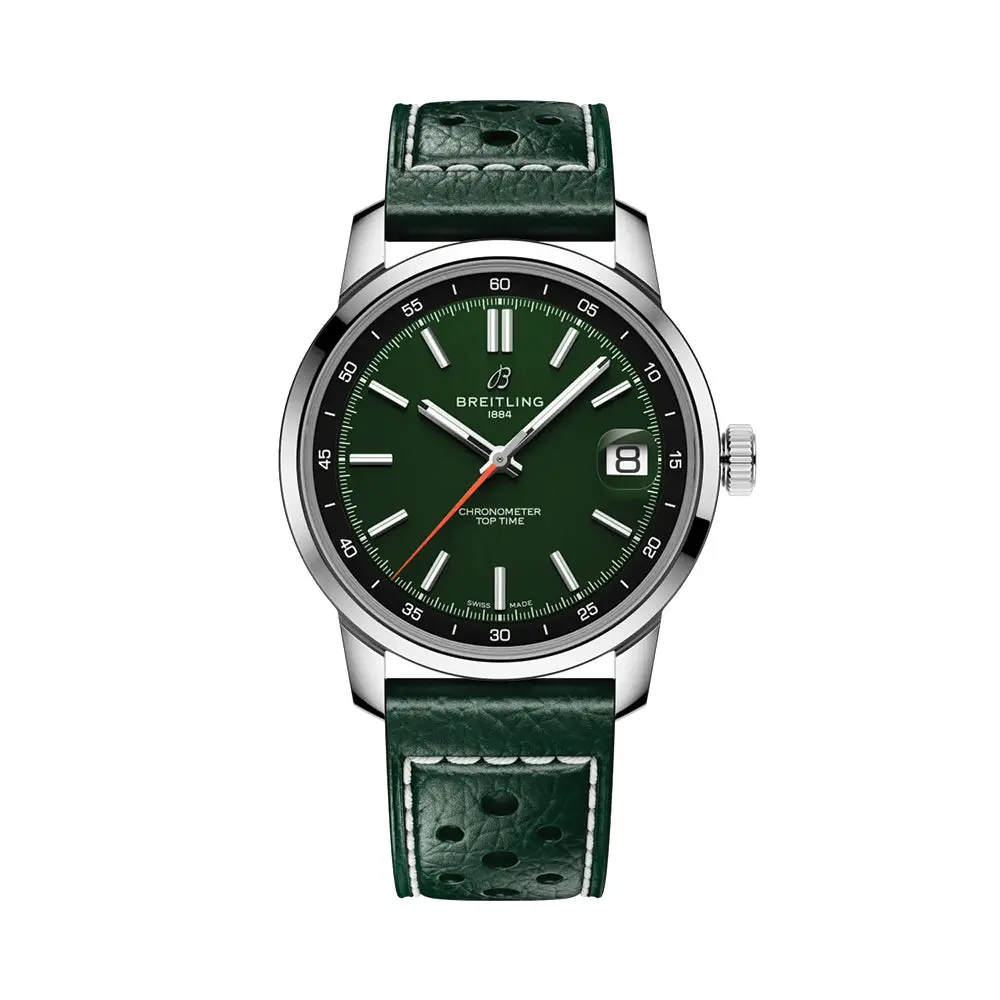 Top Time B31 38Mm - Green On Leather Strap 1