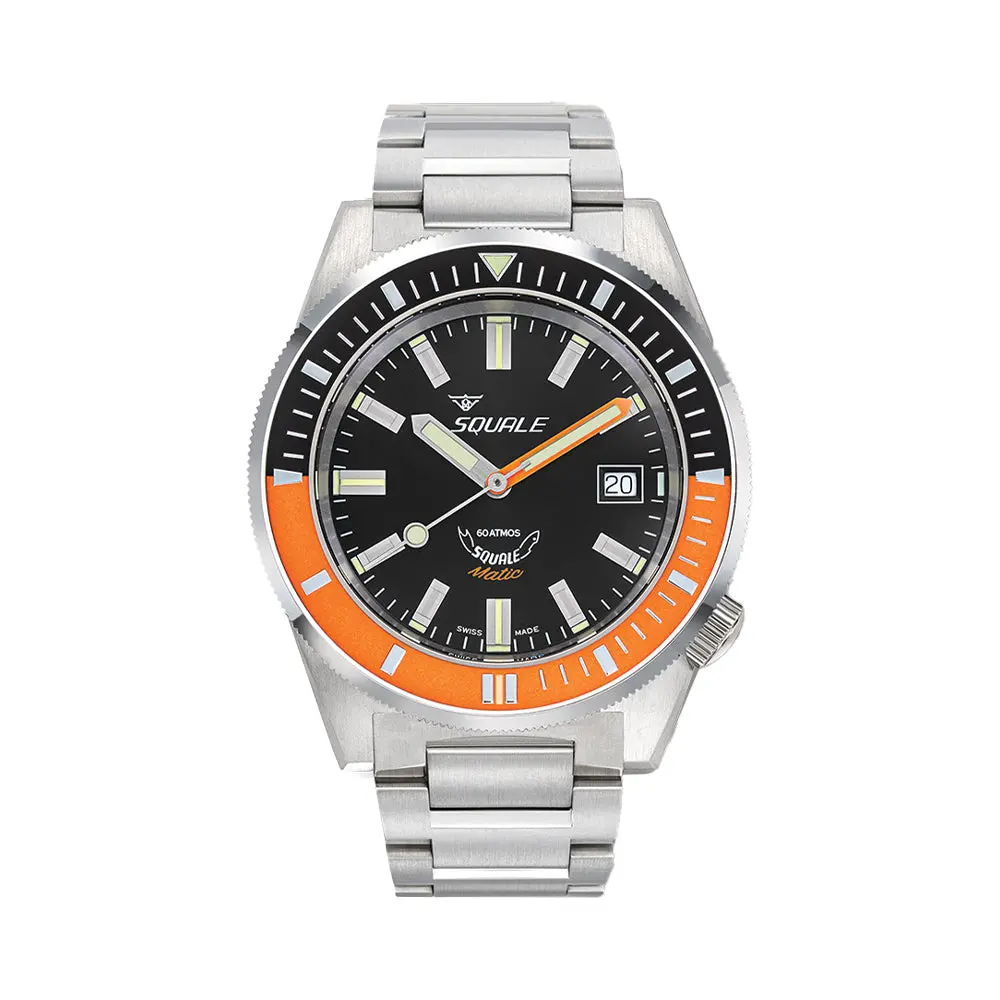 Matic 44Mm - Black And Satin Orange On Bracelet 1