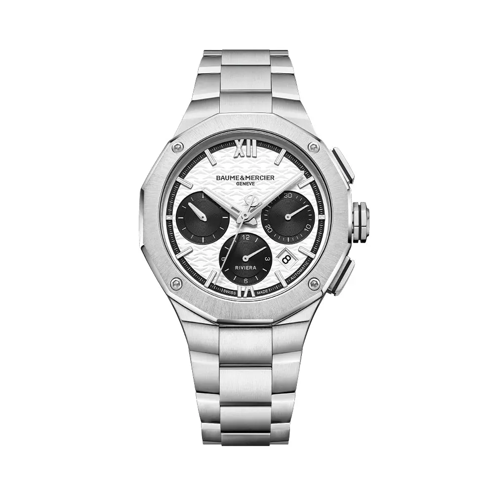 Riviera 10827 Automatic Chronograph 41Mm - Black-Silver On Bracelet 1