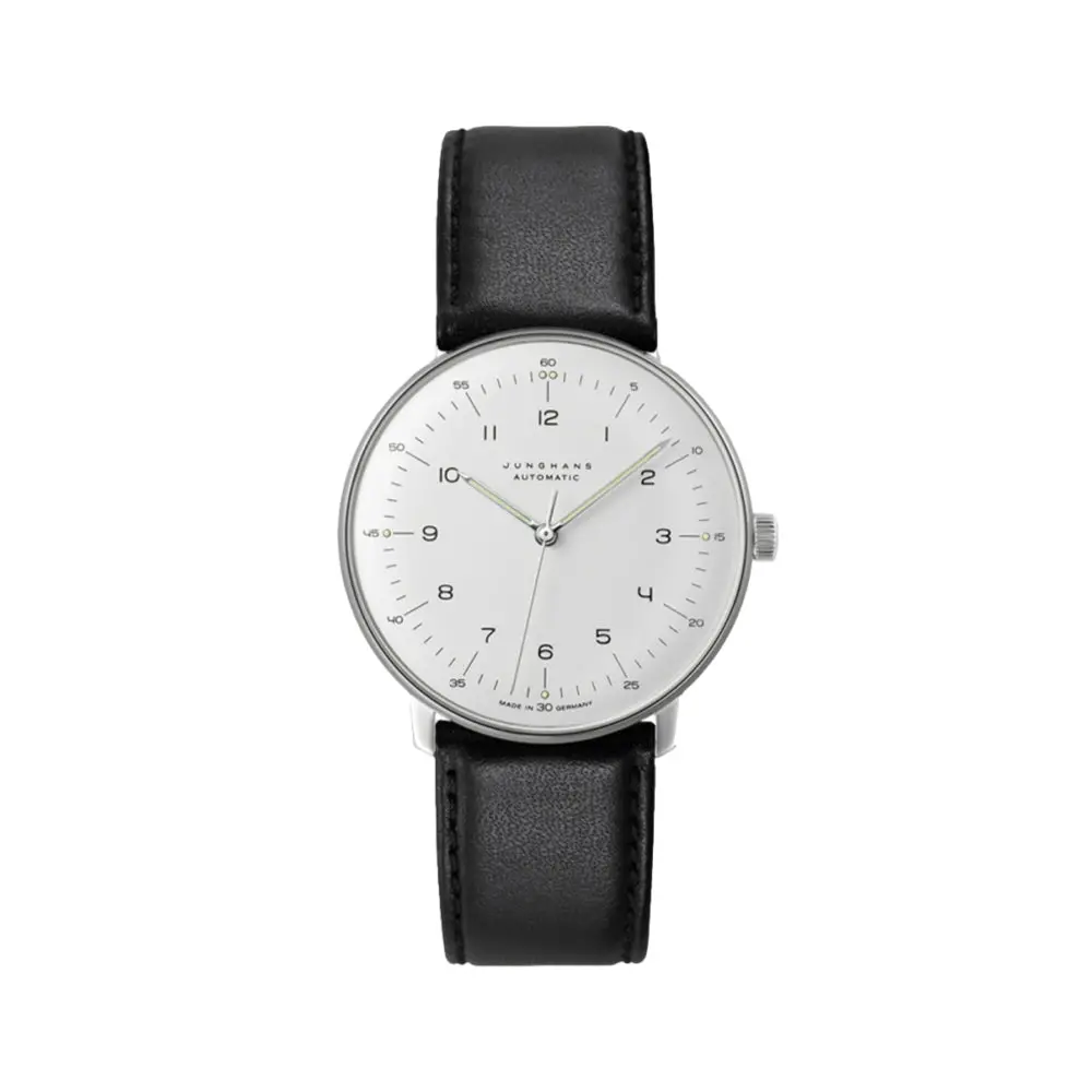 Max Bill Automatic 38Mm - Silver On Leather Strap 1