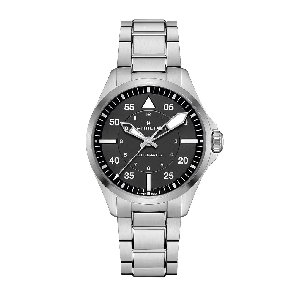 Khaki Aviation Pilot Auto 39Mm - Black On Bracelet 1