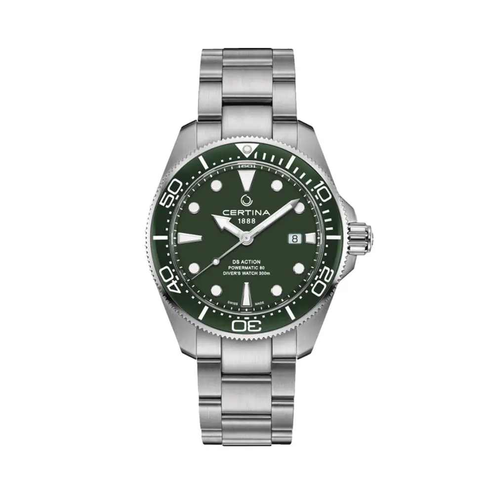 Ds Action Diver Powermatic 80 43Mm - Green On Bracelet 1