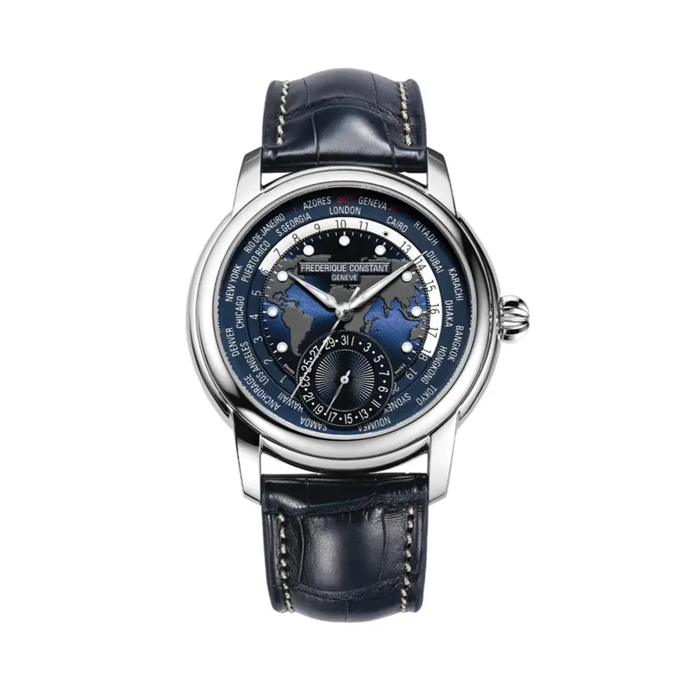 Manufacture Classic Worldtimer 42Mm - Blue On Leather Strap 1