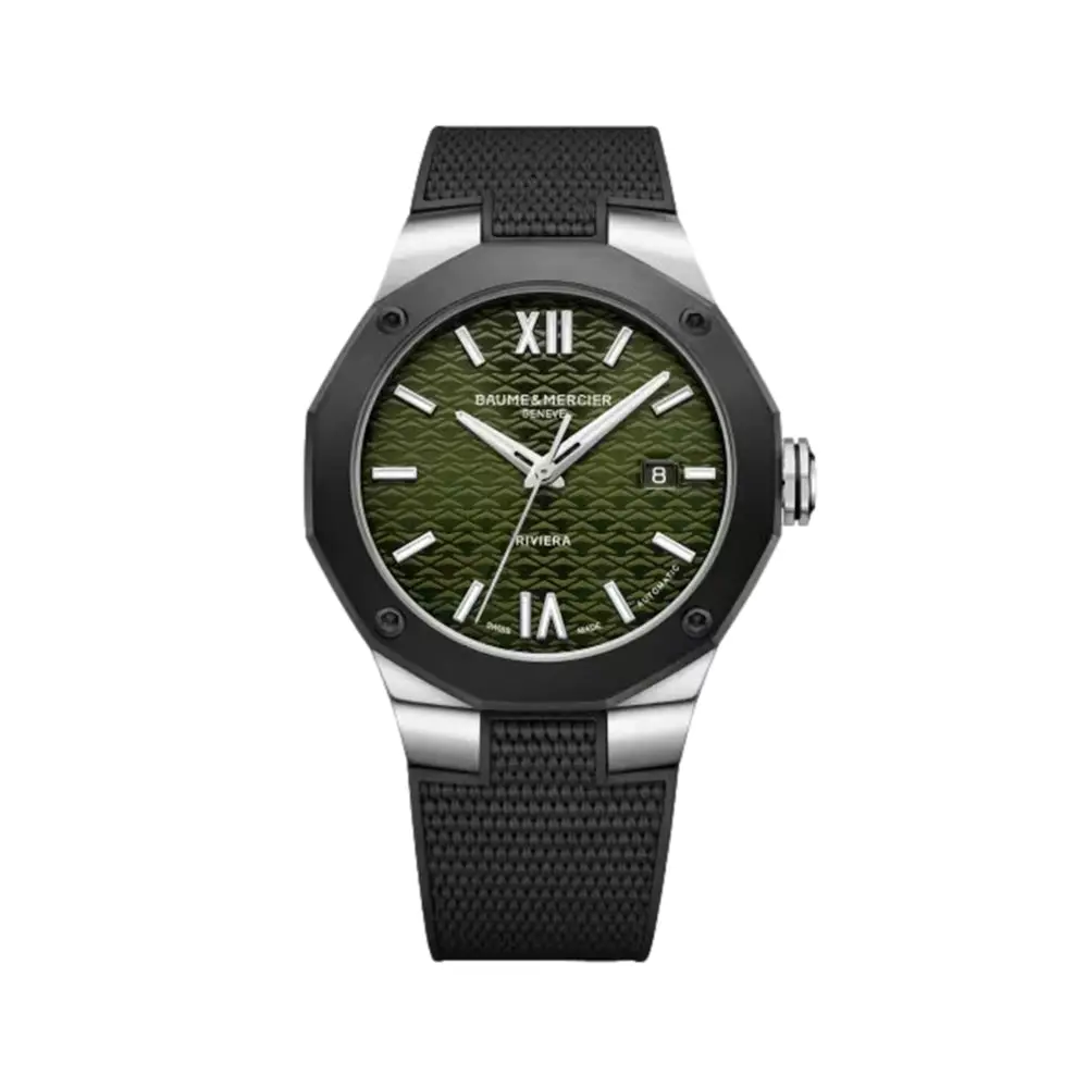 Riviera 10763 Automatic 42Mm - Green On Rubber Strap 1