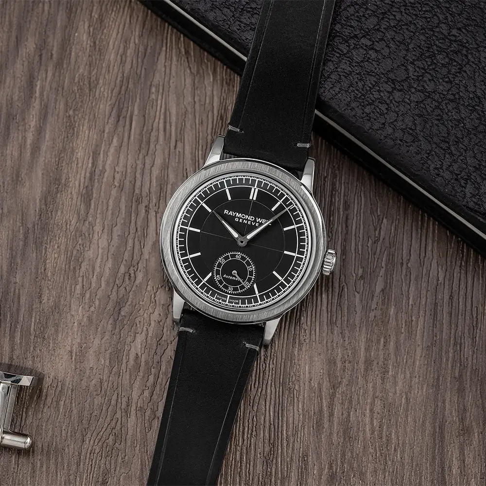 Millesime Men's Automatic Small Seconds Sector Dial 39.5Mm - Anthracite On Leather Strap 2
