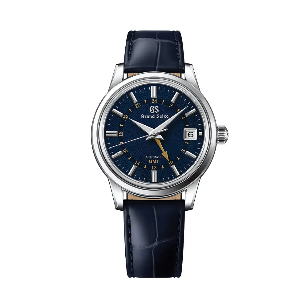 Sbgm257 Elegance Automatic Mechanical Gmt 39.5Mm - Blue On Leather Strap 1