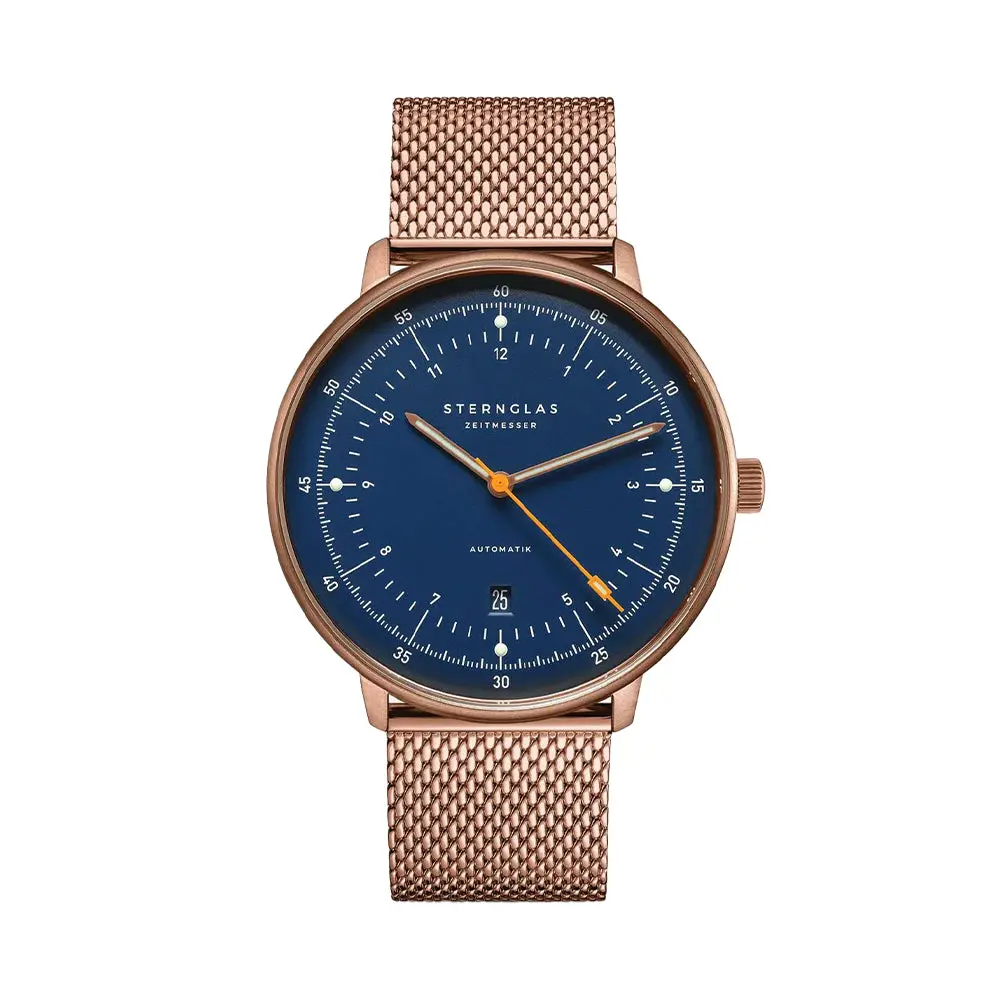 Hamburg Automatic Bronze Pvd 42Mm - Blue On Bracelet 1